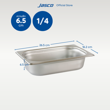 Load image into Gallery viewer, Jasco อ่างอาหารสเตนเลส GN PAN 1/4 16.2 x 26.5 cm
