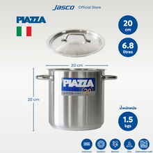 Load image into Gallery viewer, [10.10] PIAZZA หม้อสต๊อกพร้อมฝา 20 cm สแตนเลส สตีล 18/10 Stock Pots with lids
