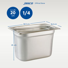 Load image into Gallery viewer, Jasco อ่างอาหารสเตนเลส GN PAN 1/4 16.2 x 26.5 cm
