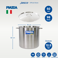 Load image into Gallery viewer, [10.10] PIAZZA หม้อสต๊อกพร้อมฝา 50 cm สแตนเลส สตีล 18/10 Stock Pots with lids
